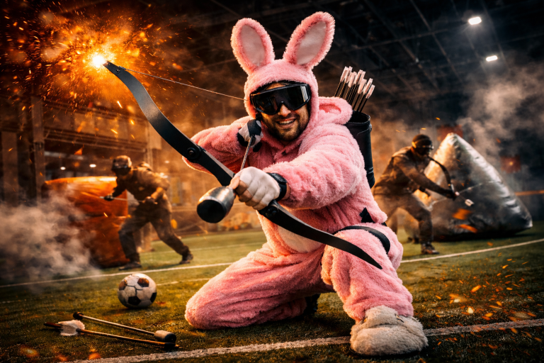 Hier könnt Ihr einmal so richtig draufhauen 
Mit jedem Schlag, mit jedem Wurf lösen sich Ärger, Aggressionen und Stress in Luft auf!